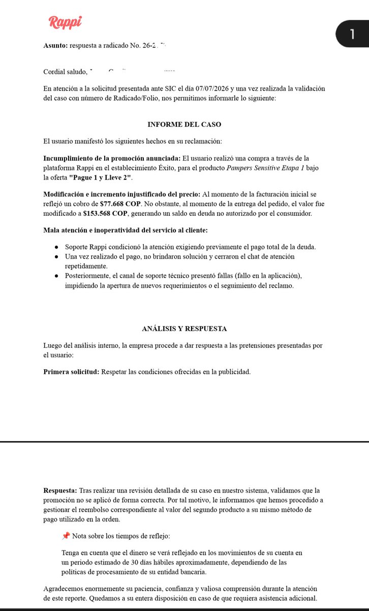 Darkpoker3's tweet photo. @afgarcialo @RappiColombia Haz un reclamé en la superintendencia de industria y comercio, tiene una página para hacerlo de manera virtual para que no tengas que ir presencial, yo lo hice por una promoción que luego no me la cobraron correctamente y el soporte bot me obligaba a pagar para atenderme, saludos https://t.co/FyaSqYVDOe