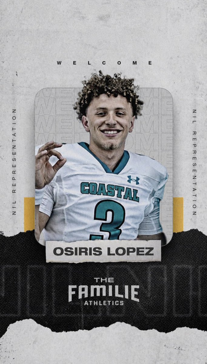 JaredMartino_'s tweet photo. Welcome to The Familie, Coastal Carolina QB Osiris Lopez 📈

@OsirisLopez_ @TheFamilie_ https://t.co/YLgcvhRLi1