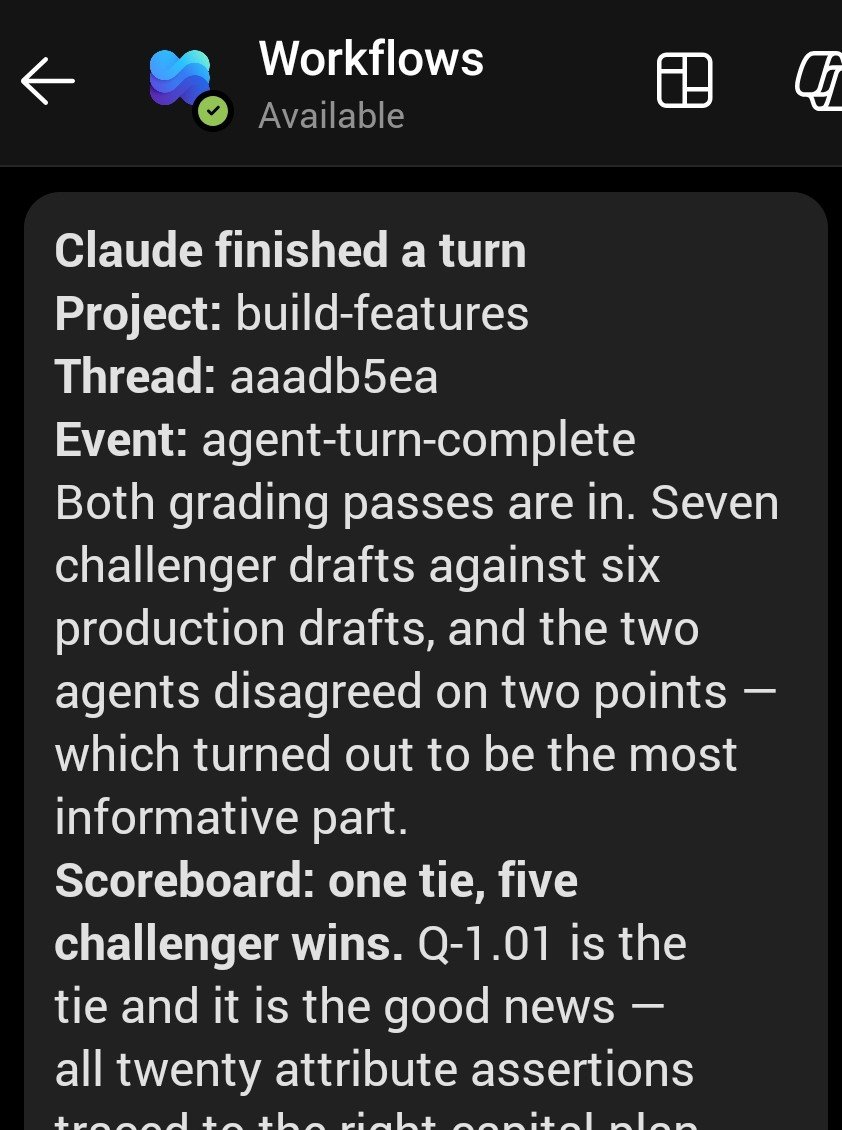 v3ec's tweet photo. I added rich notifications to my agent harnesses this weekend and it is a game changer.  

Next step is to be able to steer the agents through the chat... But isn't this how Openclaw started?  I should try it instead of reinventing it... https://t.co/mitn0r8U3i