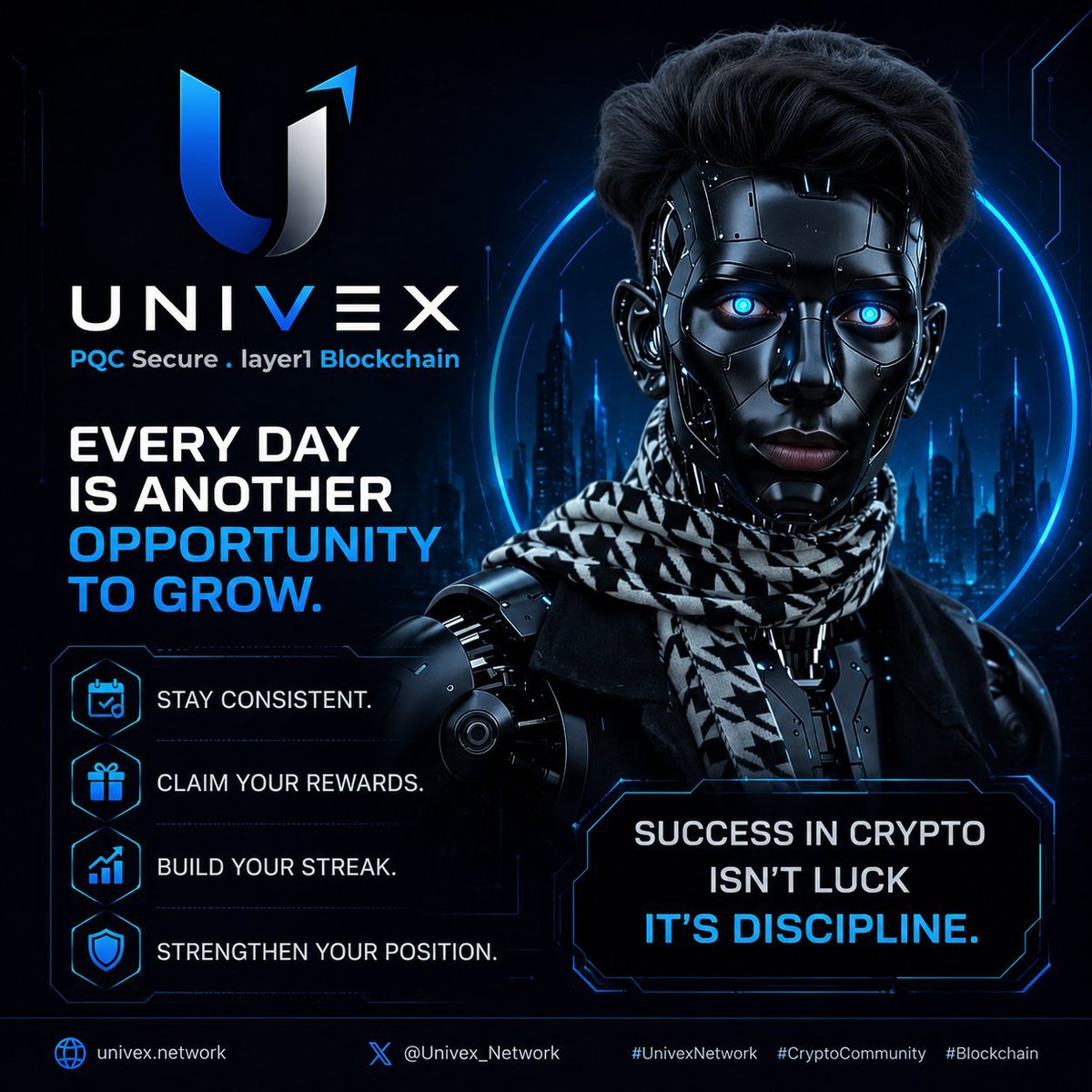 nabil125125125's tweet photo. @Univex_Network
Every day is another opportunity to grow.
Stay consistent.
Claim your rewards.
Build your streak.
Strengthen your position.
Success in crypto isnβt luck itβs discipline.
#UnivexNetwork #CryptoCommunity #Blockchain https://t.co/atyInHrBCv