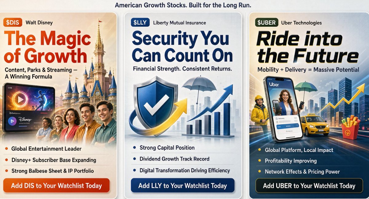 Jonathan14bi's tweet photo. $LLY GLP-1/AI pharma juggernaut, $UBER global logistics leader with merger/autonomy upside, $DIS undervalued IP media recovery play—three unmissable long-term bull stocks with massive untapped upside right now.

Are you ready to get rich?  

 Lock in now. https://t.co/svKa1pL0T2