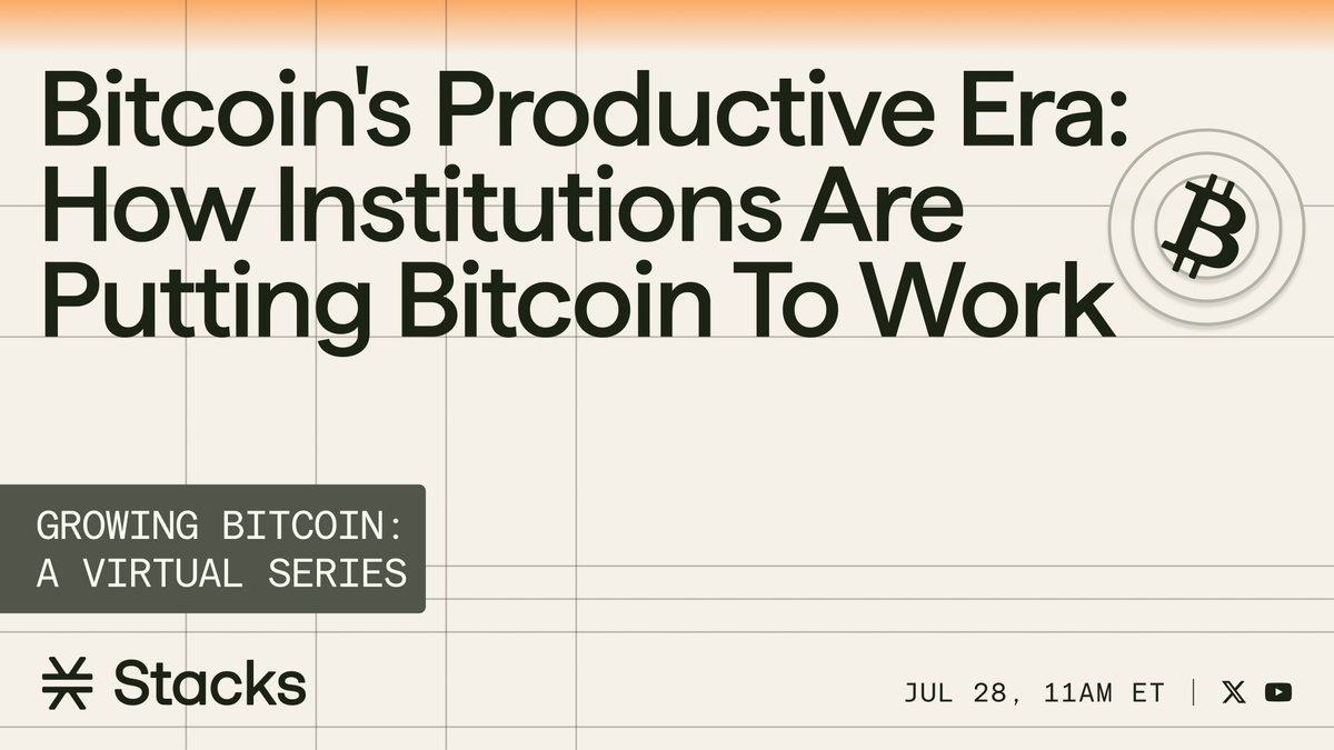 Stacks's tweet photo. Growing Bitcoin is coming up this week 🟠

Hear from leaders at @Bitwise and @FireblocksHQ on how Bitcoin goes from a held asset to productive capital.

Link below 👇 https://t.co/rpr8QKkw4U