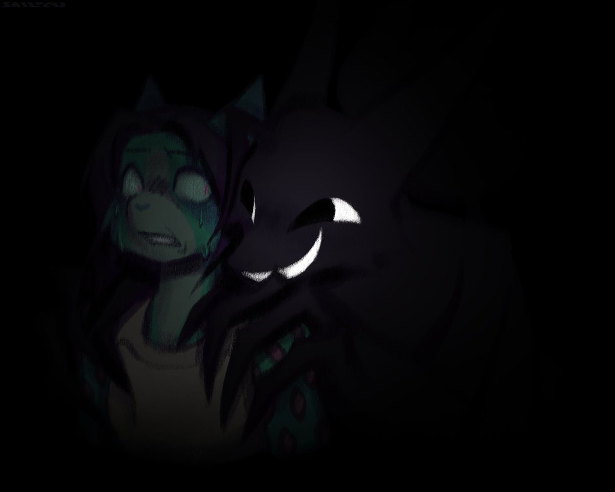 Alunelly_'s tweet photo. it's my sona's second form, a visualization of intrusive thoughts. I like the idea of her melting like ink, kinda like bendy https://t.co/KqzvoNAvjo