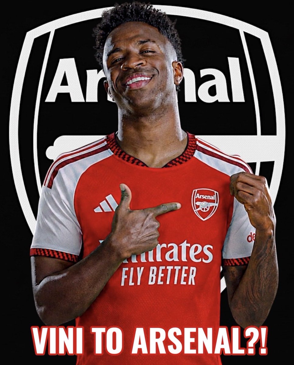 ArsenalN7's tweet photo. 🚨 Arsenal are prepared to make Vinícius Jr the highest-paid player in the club’s history! 💰

The Gunners are ready to better his reported £400,000-a-week wages at Real Madrid in a blockbuster bid 🍿

Source: @Telegraph via @DeadlineDayLive https://t.co/qx74UClzjf