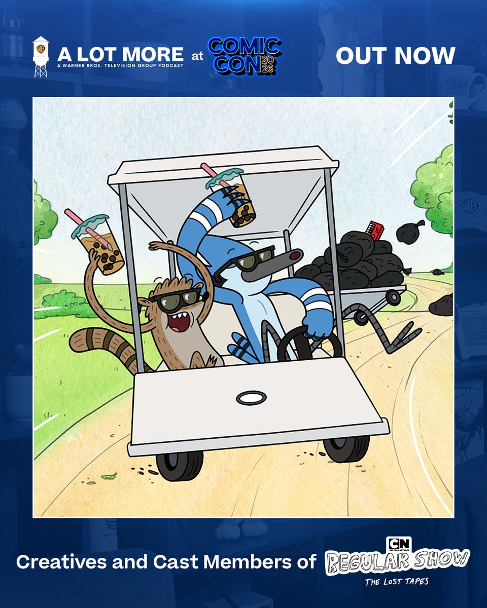 warnerbrostv's tweet photo. This isn’t a regular episode of A Lot More, it’s #RegularShow The Lost Tapes at #SDCC! 📺 Tune into our latest podcast episode with JG Quintel, Sean Szeles, Matt Price, William Salyers, and Sam Marin NOW on YouTube &amp; everywhere you get your podcasts #WBTV https://t.co/QgSRJUGnGp