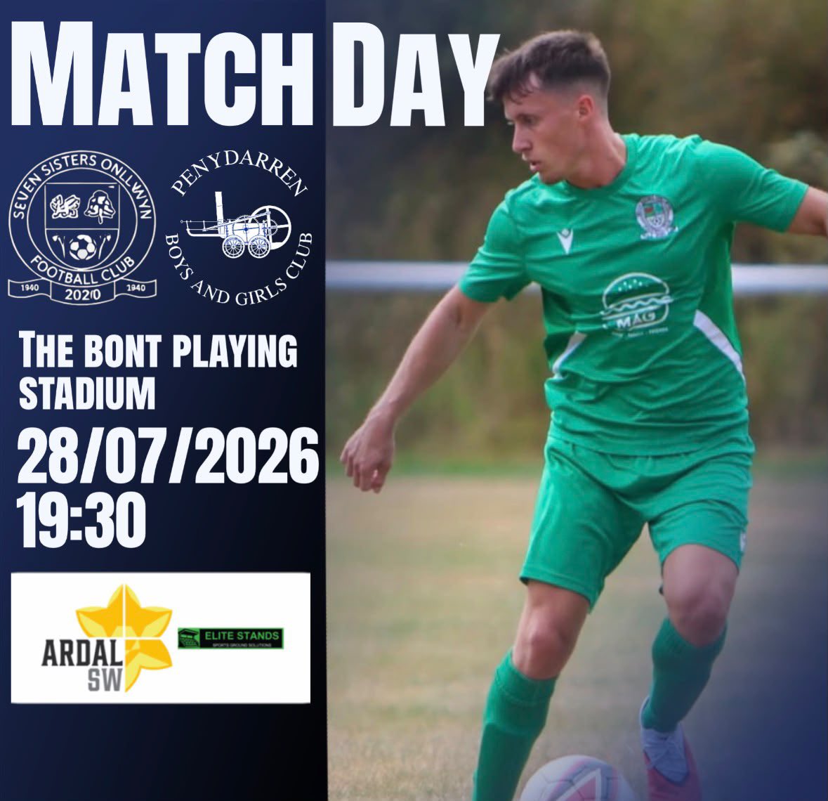 7SistersOnllwyn's tweet photo. No we haven’t gone early with our 8pm signing announcement!

But now that we’ve got your attention

Our 1sts make the journey to @PenydarrenFC on Tuesday evening for our opening Ardal SW fixture of the season. KO is at 7:30pm. 

Let’s get down to business 👊🏻💙💚 https://t.co/8PAvn5cdYM