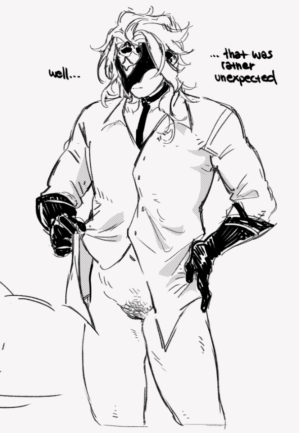 phoenixbell_'s tweet photo. dottore had a lil accident in the lab https://t.co/D9V07tPtZm