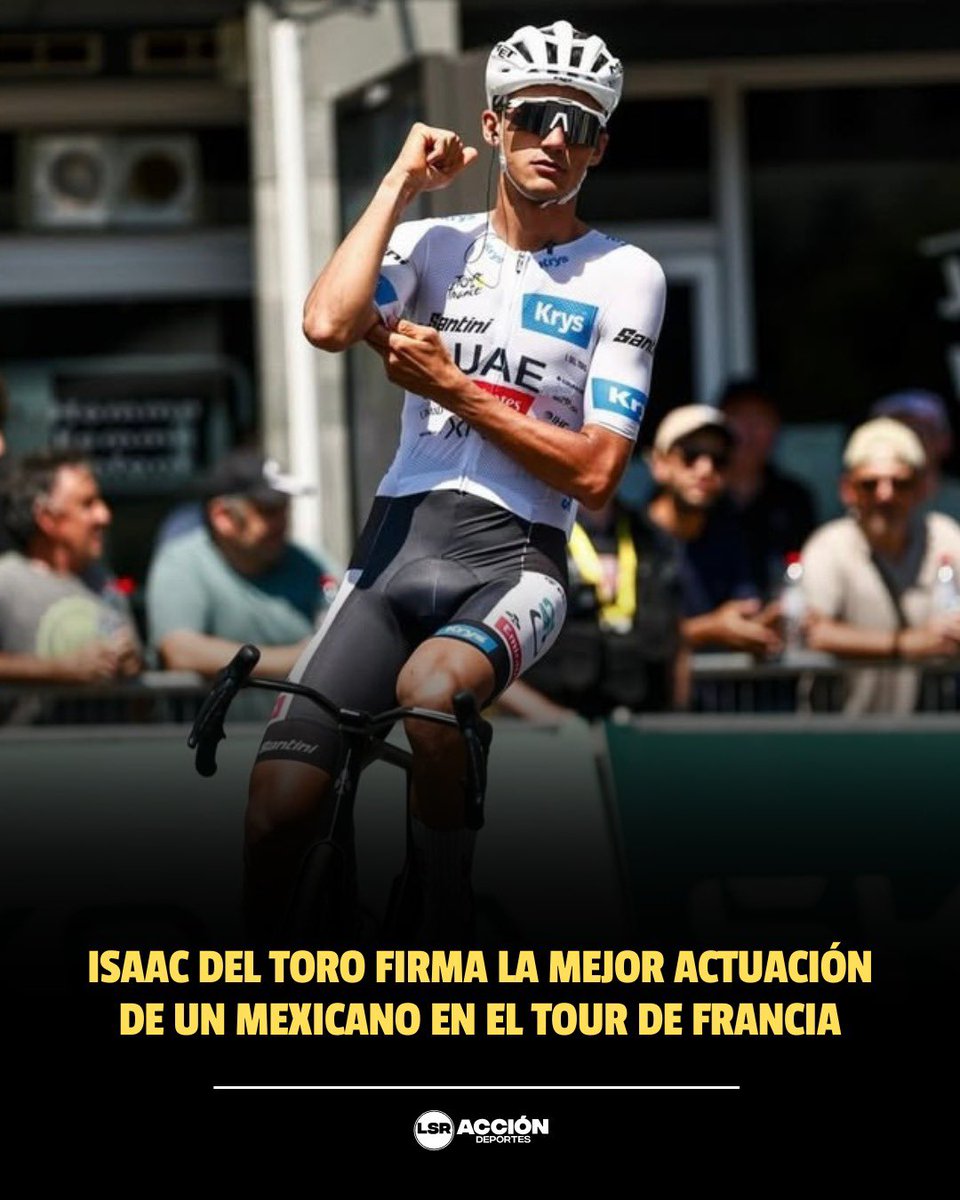 Accion_LSR's tweet photo. Isaac del Toro hizo historia 🇲🇽🚴‍♂️

Primer mexicano en subir al podio del Tour de Francia: terminó tercero en la general y ganó el maillot blanco como mejor joven.

#IsaacDelToro #TourDeFrancia #CiclismoMexicano #OrgulloMexicano #DeporteMexicano https://t.co/MuLM0XB3Uu