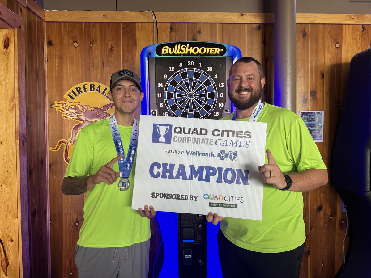 qccorpgames's tweet photo. Division 1 Darts 
🥇 Scott County
🥈 Arconic 
🥉 City of Moline https://t.co/Sq4srpXDZW