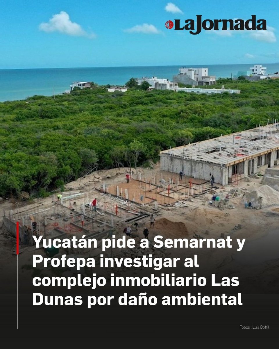 lajornadaonline's tweet photo. Activistas del medio ambiente denunciaron que el complejo turístico Las Dunas, ubicado en la población costera de Chuburná, ocasiona devastación de flora y fauna en la zona, lo que ameritó la intervención del Gobierno estatal para solicitar oficialmente a la Semarnat y a la Profepa verificar el cumplimiento de las autorizaciones federales de dicho proyecto inmobiliario.

Más información en: https://t.co/tHm4RIO3Vv