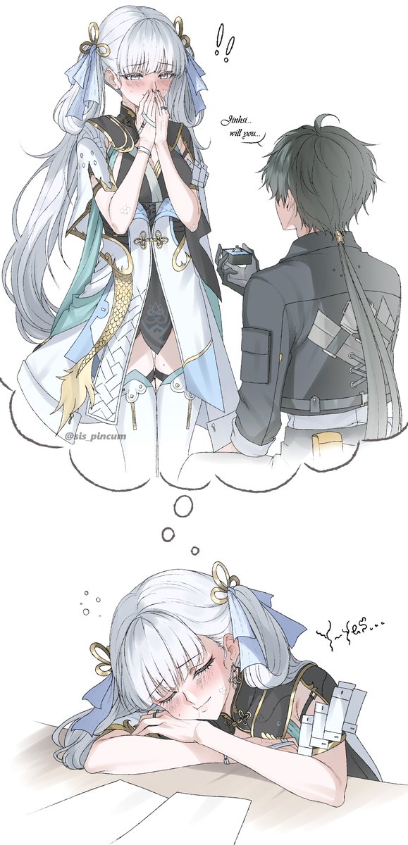 sis_pincum's tweet photo. Jinhsi's dreams start leaking spoilers!!!! 💍 https://t.co/X9dZV25jEj