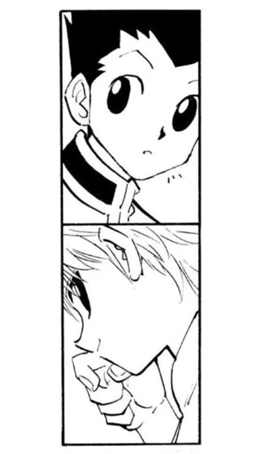 DomiRizu's tweet photo. I miss the time when Killua and Gon could simply look at each other and those glances spoke louder than words https://t.co/sJuVLxYr3d