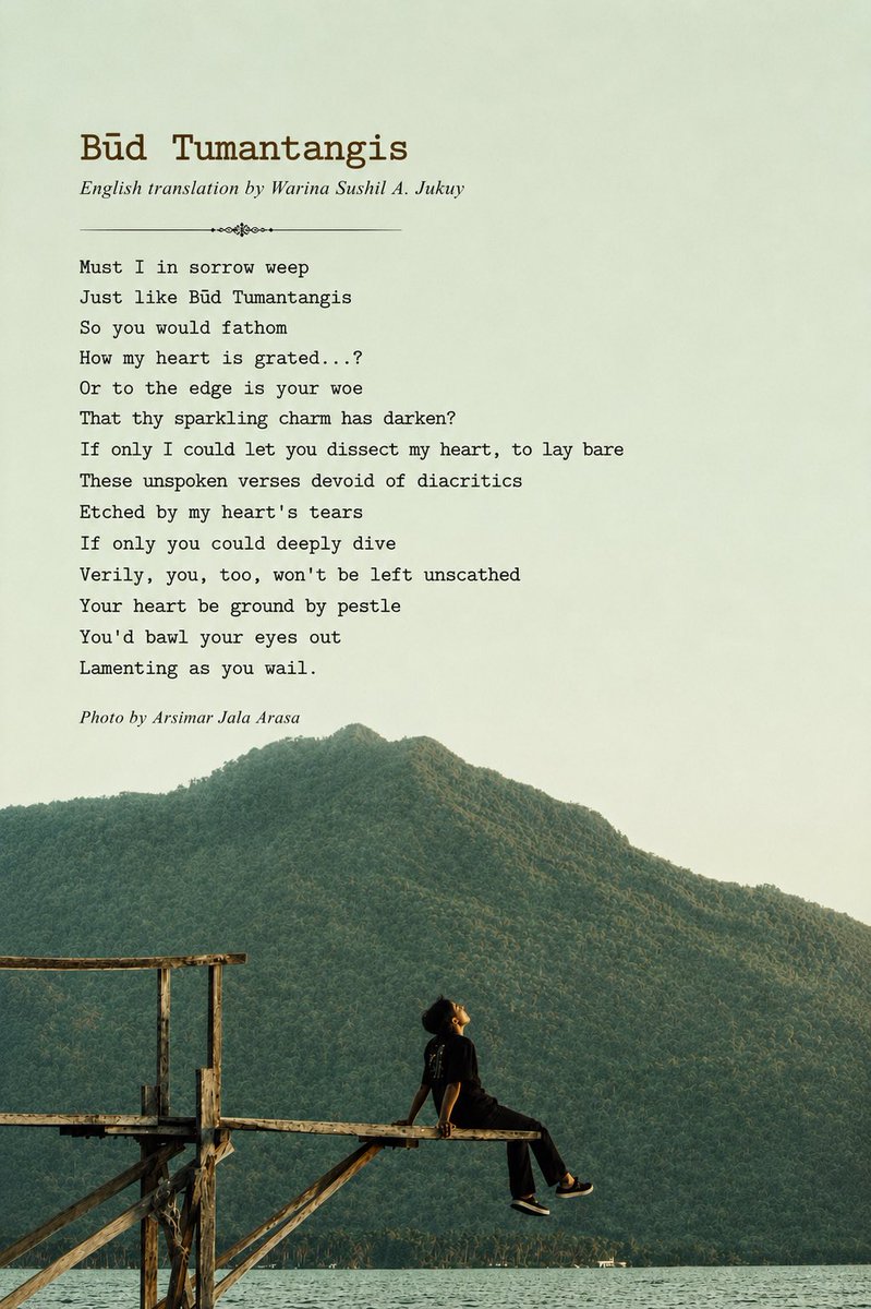 Gams_DoMT's tweet photo. This piece was originally written in Bahasa Sūg in 2023 and was featured in Mountain Beacon’s Literary Tuesday and the Mindanao Creative &amp; Cultural Workers Group, Inc. https://t.co/27IsfWRgmY