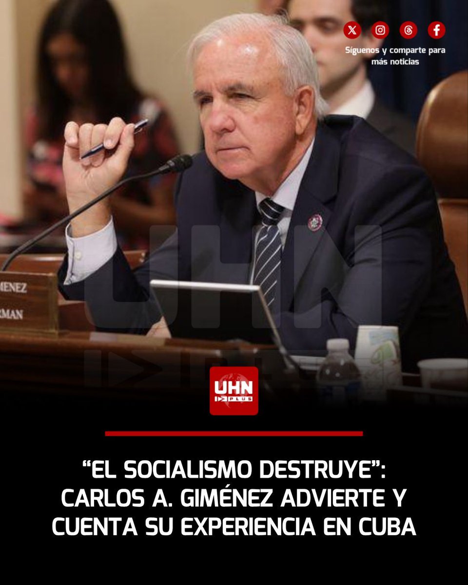 UHN_Plus's tweet photo. 🇺🇸🇨🇺‼️ | El Congresista Republicano, Carlos A. Giménez, alertó sobre el avance de la agenda socialista en Estados Unidos, recordando el impacto personal que vivió tras exiliarse de Cuba a los seis años debido a la toma del poder comunista: “El socialismo destruye. Fui forzado a abandonar mi patria natal de Cuba a solo 6 años, poco después de la toma de poder comunista, separado de las personas y lugares que amaba”.