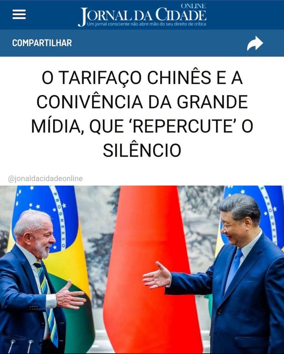 BrRolison's tweet photo. @anlucfran @JornalDaCidadeO Soberania é o cacete,  pra China o nabo entra grande é não tem reclamação!!!!!! https://t.co/MtkOHU3ITw