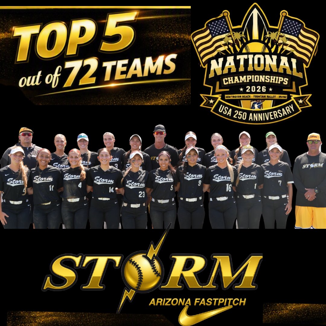 italiacarpio25's tweet photo. AZ Storm Mathis closes out PGF Nationals Premier with a Topβ5 Finish out of 72 teams. Elite competition. Elite grit. Elite results. Proud of this squad and the work they put in. β‘οΈπ₯ #AZStorm #PGFNationals #stormnationalmathis https://t.co/RvhaXeaOH8