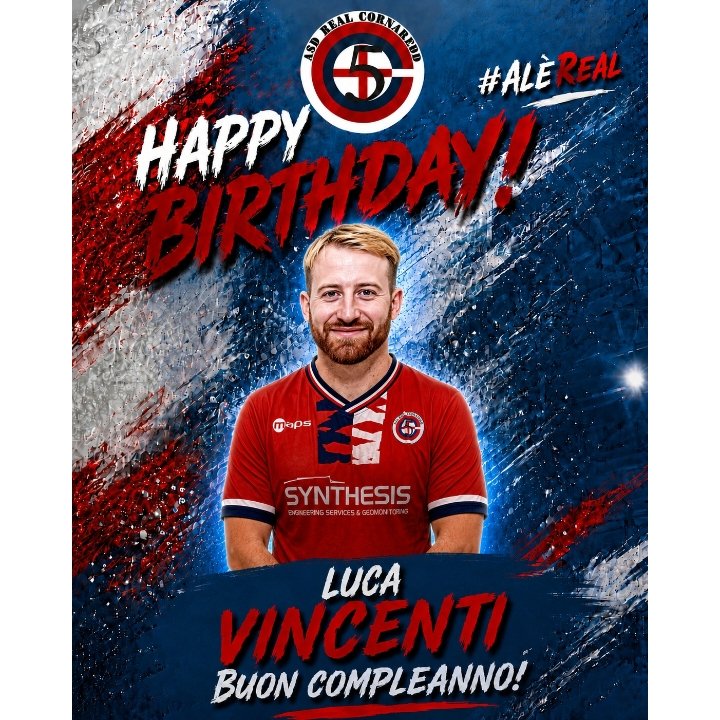 asdrealcornared's tweet photo. ⚪️🔴🔵Tanti auguri di buon compleanno al nuovo arrivato Luca Vincenti!!!!🎊🎉🎊🎉🎊🎉🎂🍾🥂 https://t.co/0s804g5RIu