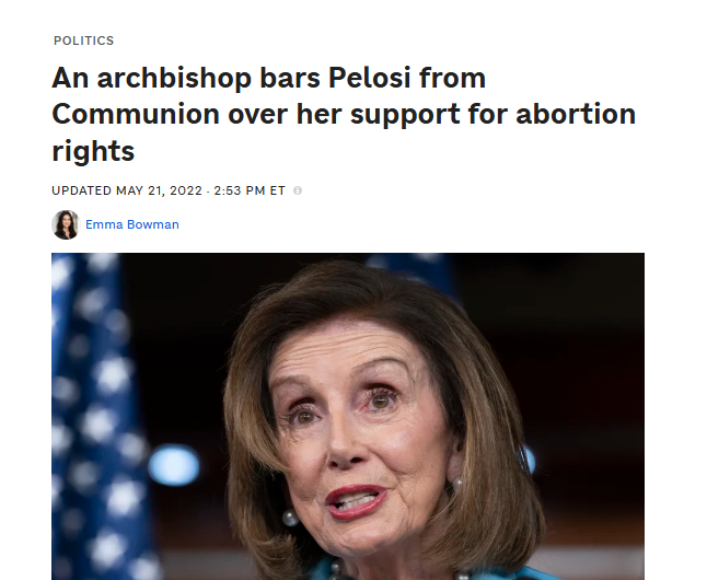 poperespecter1's tweet photo. This is the bishop that banned Nancy Pelosi from communion for her abortion support by the way. https://t.co/eL90hmxjN8