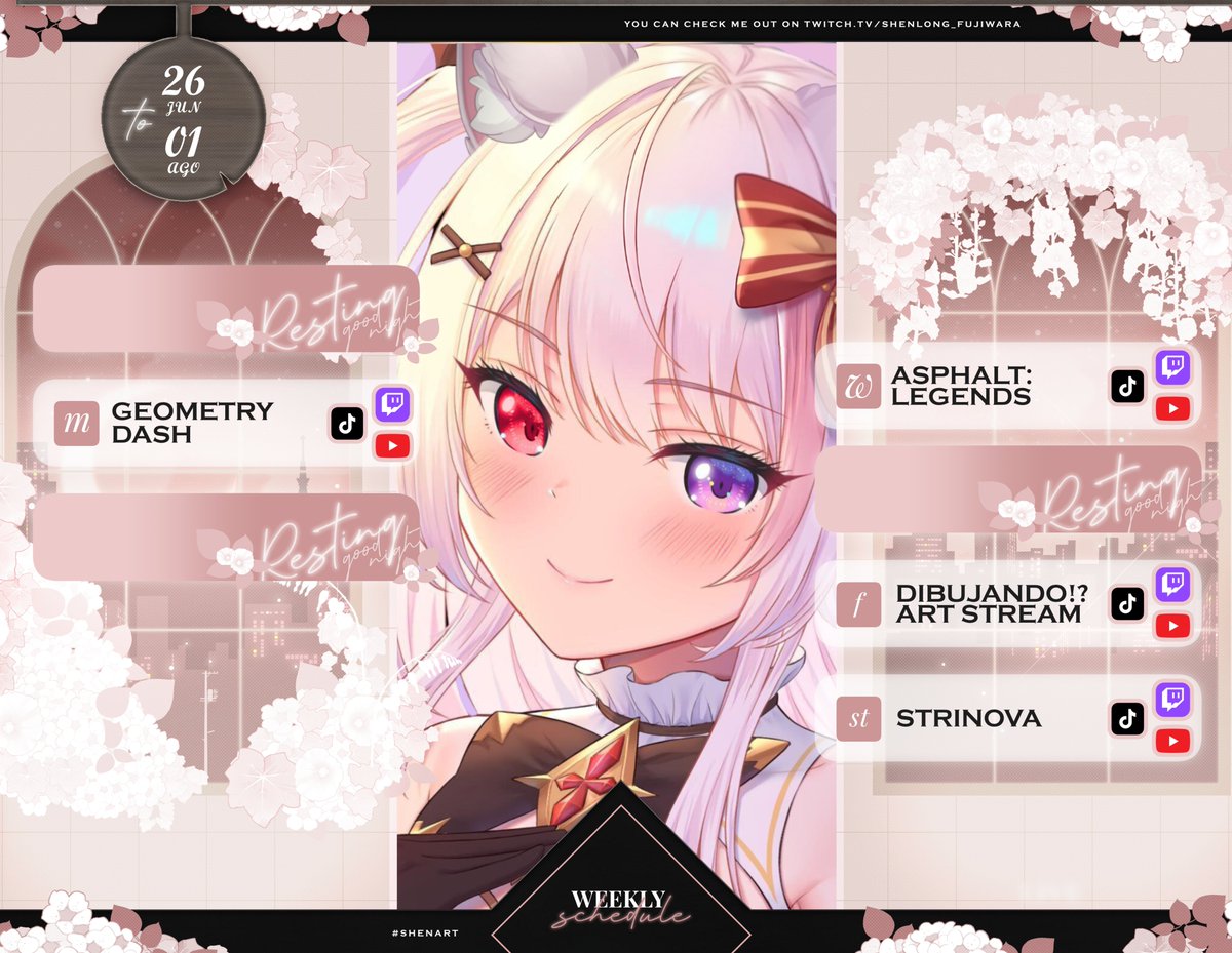 GranTirano777's tweet photo. 🔹WEEKLY SCHEDULE 26/06 - 01/07🔹

HOLIS!! 😶‍🌫️👋
Ya tengo el calendario de esta vez!! 🫶

Esta vez quiero hacer algo entre comillas, distinto.. hacer a la semana un stream que no sea de juego, en este caso.. será de Arte, pero ira cambiando así c/semana ✨

#vtuber #femboy https://t.co/MUKqcqFNV0