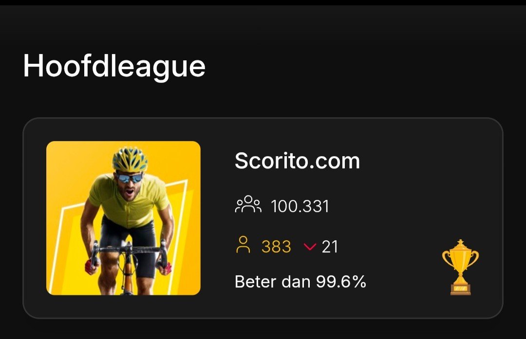 Bern0769's tweet photo. En dat is 1.... 🏆🥂
#TDF2026ᴿᴾ #Scorito https://t.co/DC0GE8Mldw