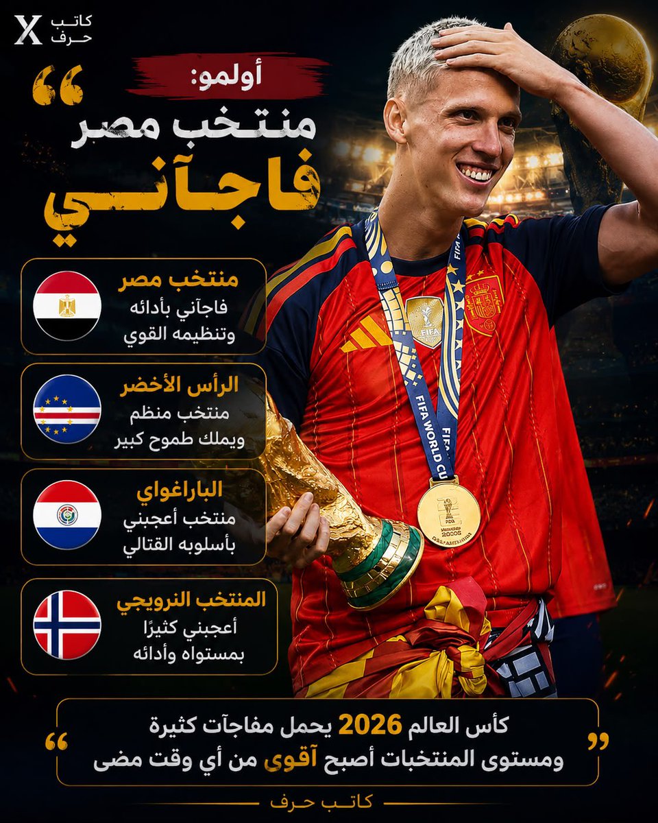 _LetterWriter_'s tweet photo. أولمو:
منتخب مصر فاجآني، كذلك الرأس الأخضر والباراغواي كما أعجبني المنتخب النرويجي كثيرًا https://t.co/M3HHC96HCl