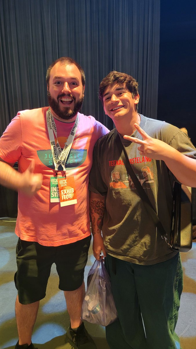 JurassicSunset's tweet photo. Thanks for stopping by our booth, @SenpapiGabe. We're big fans of your content! ๐คฃ
It was great meeting you, and we're so glad you enjoyed playing #ViceMagicCity! ๐ฎ
Wishlist on Steam!
https://t.co/hdt2o9UHdO
@GCXEvent #GCX2026 #Senpapigabe #ZeldaLike #GameDev #IndieDev https://t.co/ZEYV1SPY5a