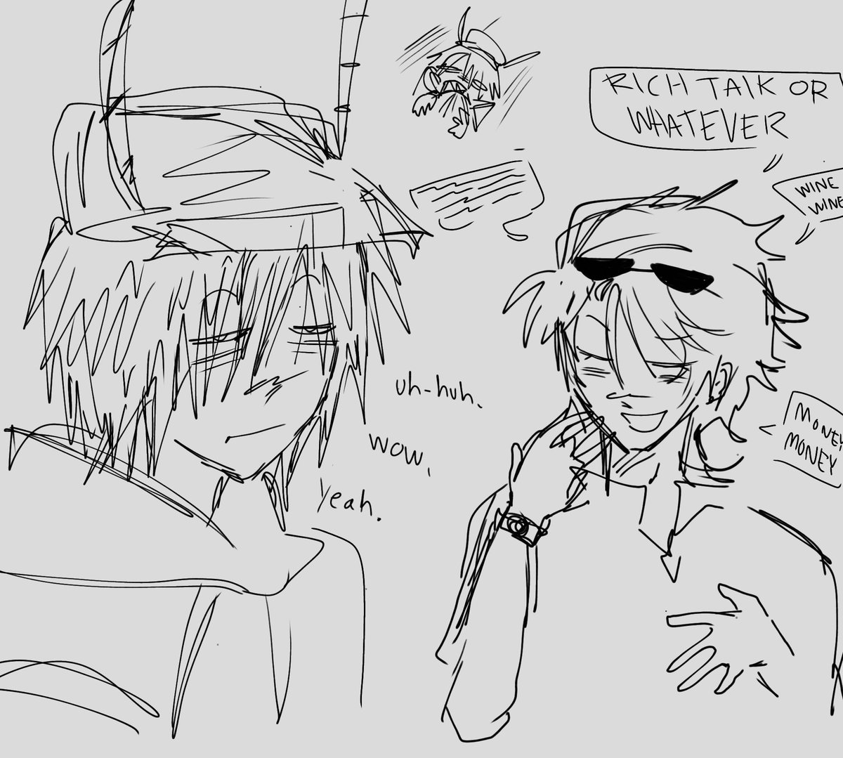 riverry01's tweet photo. When both of your crushes get along a lil too well..

#Paidintern #Luckycaptain #captainworm #Amongusshow I like the 3 of them alot https://t.co/MjTlHSRL7p