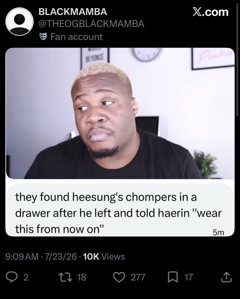 fourjeanz's tweet photo. @dollsnwjns U follow this account making fun of Haerin https://t.co/kFhWGDBFa9
