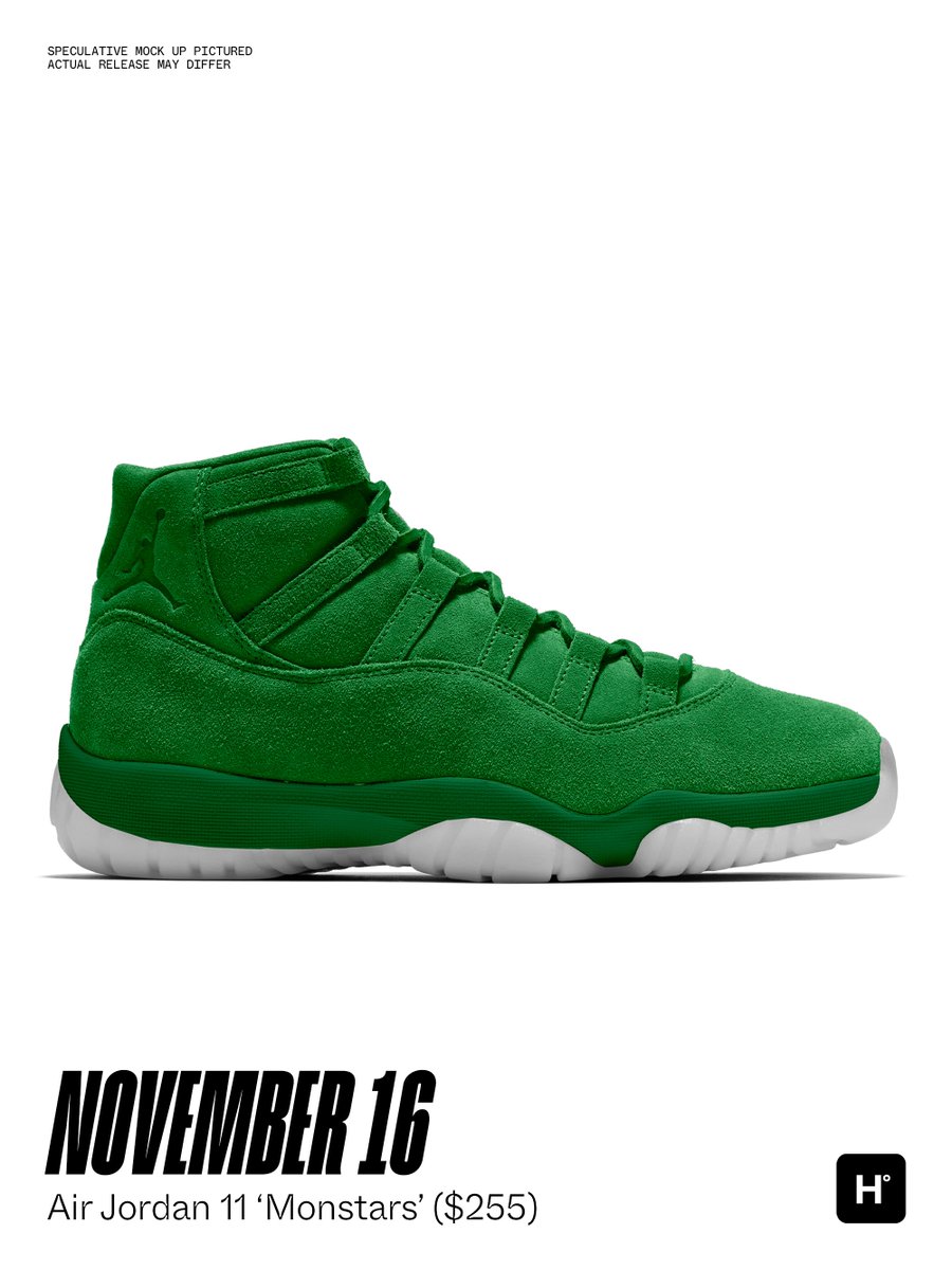 houseofheat's tweet photo. RELEASE UPDATE: As Jordan Brand prepares to celebrate Space Jam’s 30th anniversary, the Air Jordan 11 'Space Jam Galaxy' has reportedly been canceled and replaced by the 'Monstars' colorway, dropping on November 16.

The Air Jordan 11 'Space Jam' remains scheduled for December 12, while the Air Jordan 9 'Space Jam' has moved to September 19.