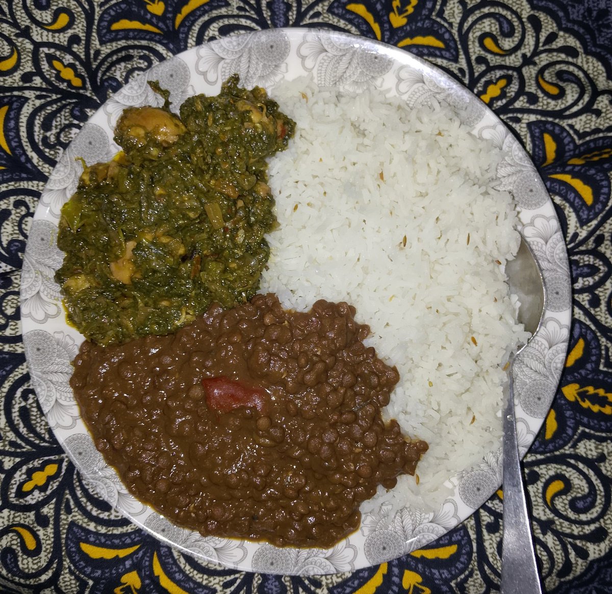 Fitnuuu's tweet photo. Spinach chicken lentils and rice for dinner tonight. Alas no one will ever love someone like me so why even try? https://t.co/dU8Ubr8lB4