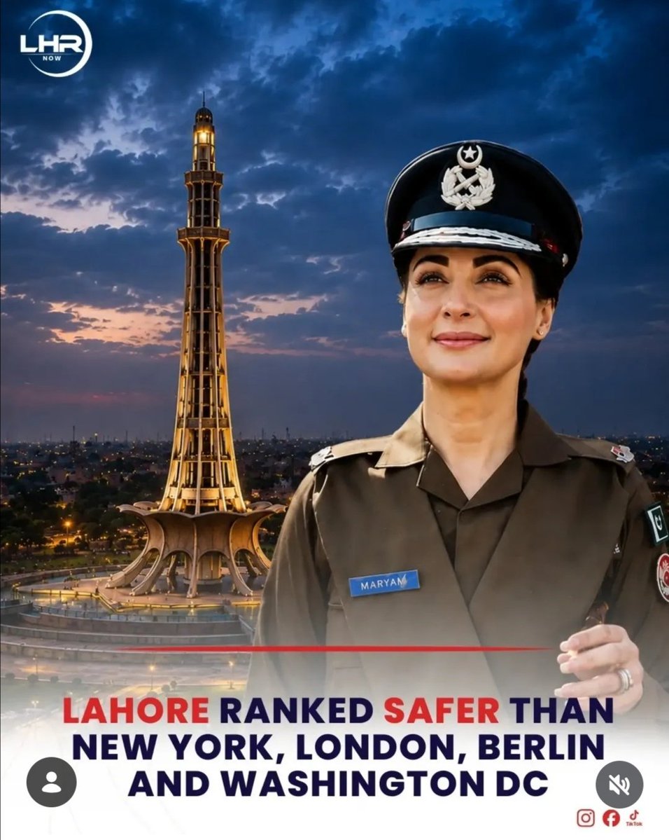 AhmadButtn's tweet photo. پوری قوم کو مبارک !
 مریم نواز پاکستان کا نام پوری دنیامیں روشن کررہی ہیں !  Nubeo Crime Index کےمطابق، لاہور دنیا کےکئی بڑےشہروں سےزیادہ محفوظ ہے. 36.2 کی ریٹنگ کےساتھ لاہور کا کرائم انڈیکس، نیویارک(50.8)، لندن(55.3)،برلن(44.4)،واشنگٹن(59.7) سےبھی بہتر قرار پایا.
@MaryamNSharif https://t.co/Sll6geYII7