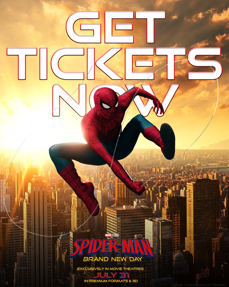 CinepolisUSA's tweet photo. The countdown is ON! 🕷️⚡️ Just one week until Marvel Studios' #SpiderManBrandNewDay hits the big screen on July 31st! You cannot miss this epic premiere in Premium Formats &amp; 3D. 🎟️🍿

Don't wait until the best seats are gone https://t.co/7e4nadhBE7 https://t.co/mN5UfrGAnE