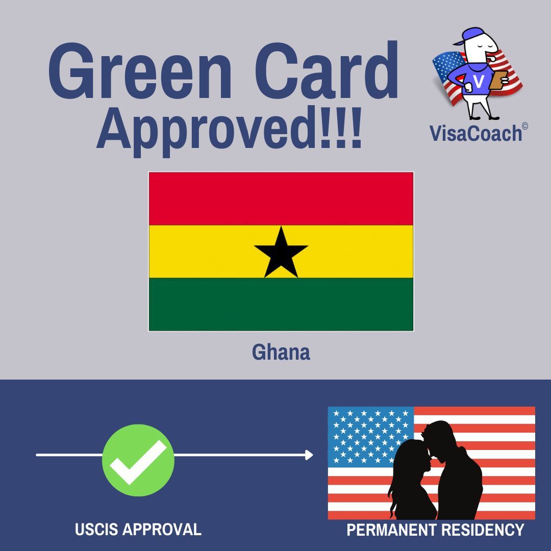VisaCoach's tweet photo. Congratulations!! Melissa and Kwabena from Ghana on your Green Card Approval CONCUR filing in 1month! https://t.co/eCTkCQkFHt https://t.co/n1hBQE4Mab