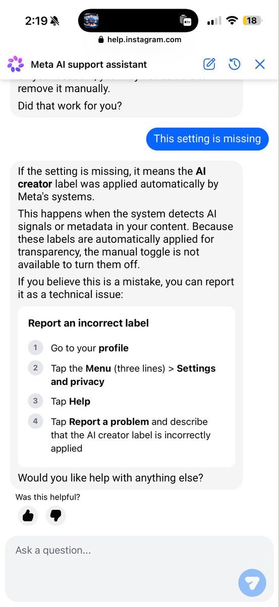 mvrwinx's tweet photo. Soooooooo @Meta AI tools have mis-identified my PROFESSIONAL instagram photography account as “made with AI” and placed an “AI Creator” tag under my name on the very top. I tried to report this issue THREE TIMES and nothing has happened. I will BOMB your HQ instagram https://t.co/9Uz4HblHpo
