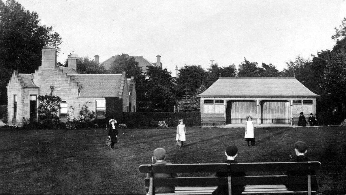 tourscotland's tweet photo. Old Tour #Scotland #Ancestry Travel Visit #Genealogy #Scottish Family #History Blog #photography of the Croquet Green in Reid Park in #Forfar, #Angus. The Laws and Regulations of the game were published in the 1860s for the proprietor of #Eglinton #Castle https://t.co/AwkVUYdSFo https://t.co/udLIQ8omtQ