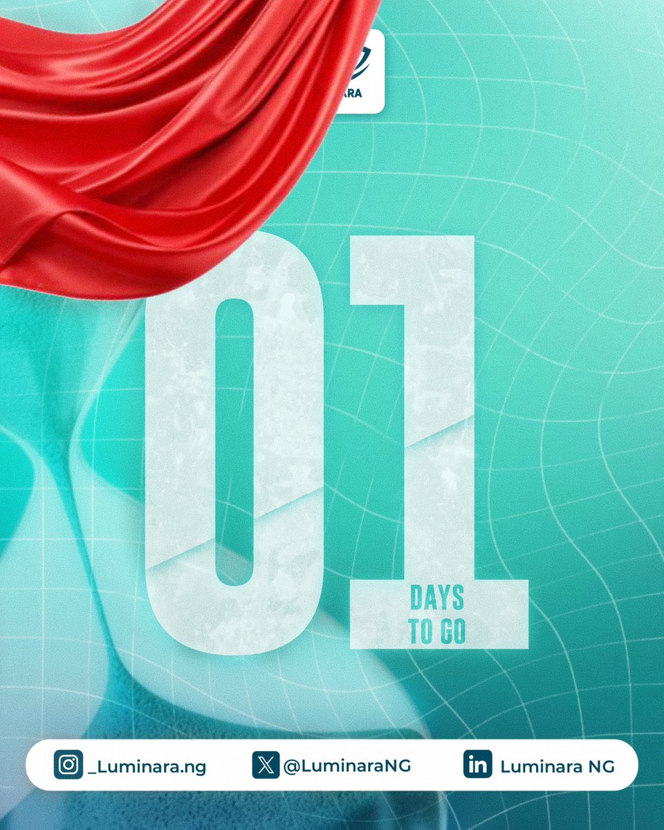 LuminaraNG's tweet photo. 1 DAY TO GO. 💚

Tomorrow, a vision becomes reality.

What began as a dream, fueled by purpose and strengthened by faith, is finally ready to be shared with the world.

This has been months of planning, learning, praying, and👇 https://t.co/0HbvNdTXIv