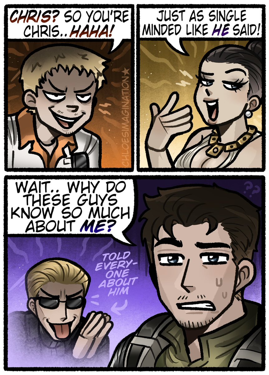 ChloeImagine's tweet photo. Wesker told EVERYBODY about Chris in resident evil 5 https://t.co/7NxzgVdC4c
