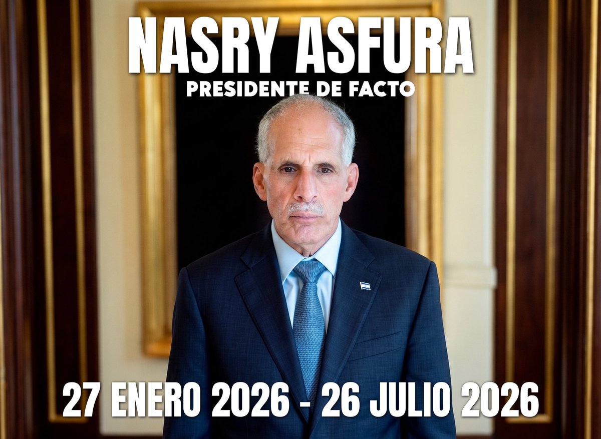 eljarin's tweet photo. Hoy terminó la presidencia de @TitoAsfuraPHN sin pena ni gloria.

Todo el gobierno y el Partido Nacional a las órdenes del narcotraficante Juan Orlando Hernández. https://t.co/t1HlsICW4B