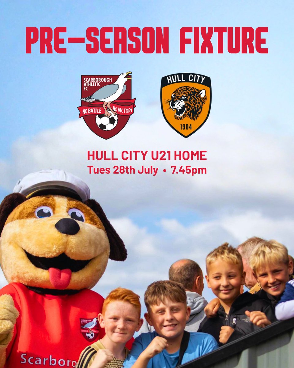 safc's tweet photo. 𝗧𝗵𝗲 𝗛𝗼𝗺𝗲𝗰𝗼𝗺𝗶𝗻𝗴, 𝗣𝗮𝗿𝘁 𝟮 🙌

We are back at the Scarborough Sports Village on Tuesday night as we welcome Hull City U21s for our penultimate fixture of pre-season. 

Read the full match info 👇
 https://t.co/2zotmVvJCU
#BACKTHEBORO https://t.co/oN6kvprE0q
