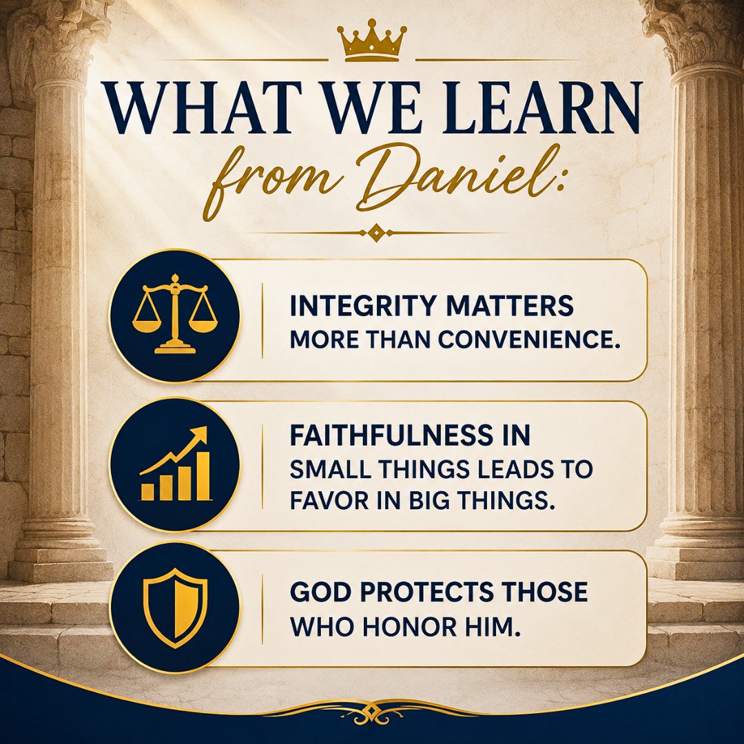 ceekaydigital's tweet photo. Daniel — A Man of Integrity 🦁

His integrity never wavered.

What We Learn from Daniel:

✅ Integrity matters more than convenience.
✅ Faithfulness in small things leads to favor in big things.
✅ God protects those who honor Him. https://t.co/KynXiaSSJD