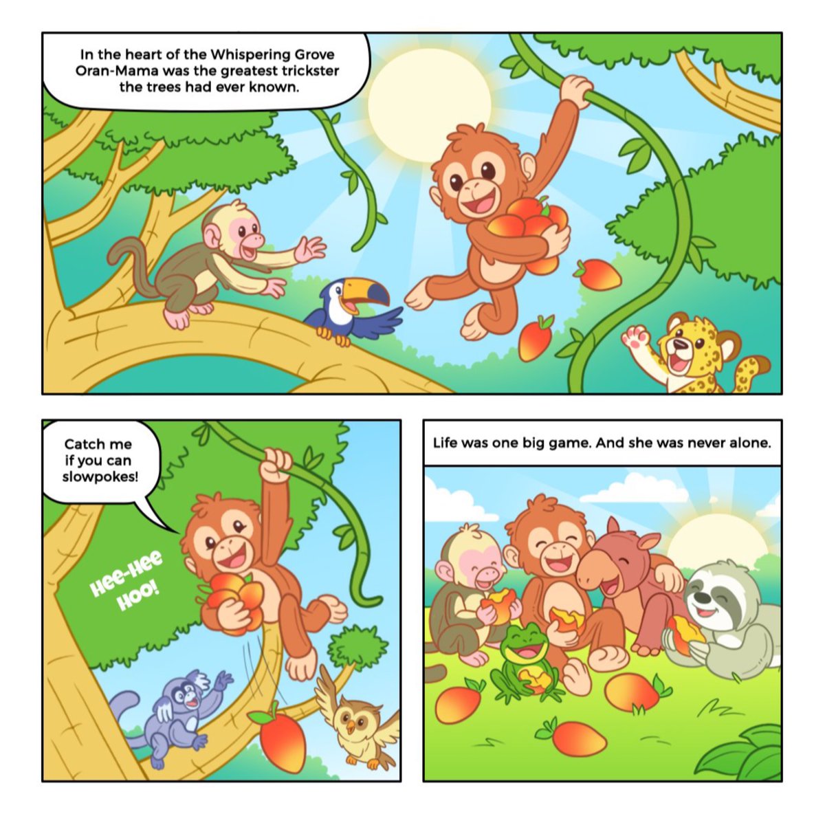 Punch_on_sol's tweet photo. The Adventures of Punch &amp; Oran-Mama 🐒. Issue: 1  

Oran-Mama Backstory: "The Trickster's Quiet Heart" https://t.co/4O01PPKNc7