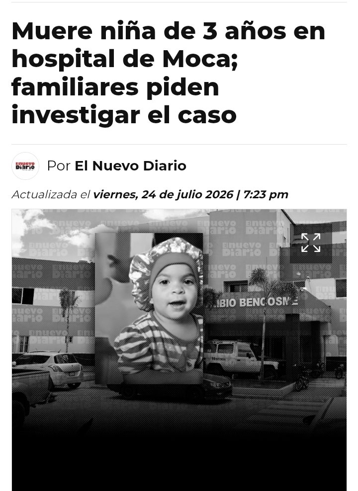 nanreyesrd's tweet photo. Si en verdad la bebé murió por negligencia medica, el ministerio de salud pública debería cancelar al personal médico que la atendió.
@vicatallah https://t.co/MVuka0t8A3