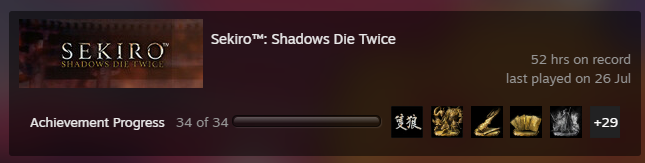 aoienjoyerr's tweet photo. sekiro 100 ✌️ https://t.co/zeIwjkyMEt
