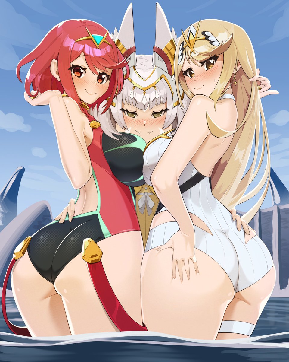 LegendsNjk's tweet photo. Xenoblade 2 beach party! https://t.co/CnMEXCbODT