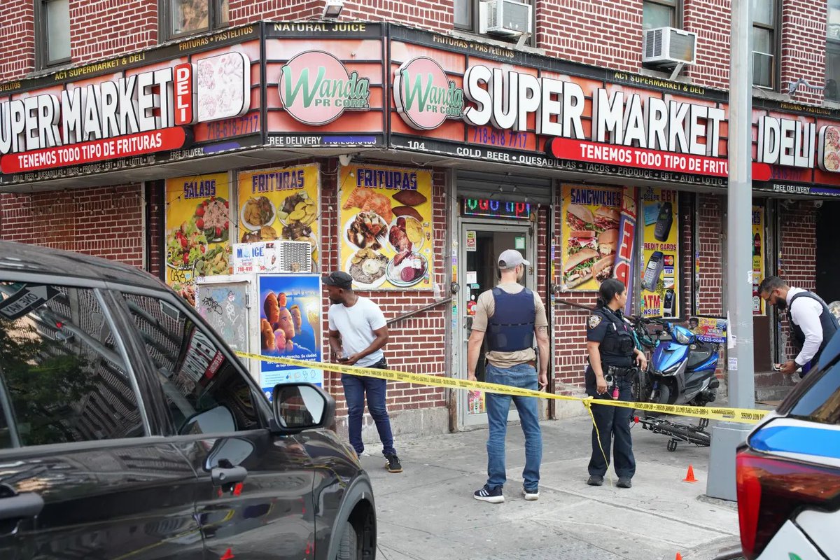 TheOfficerTatum's tweet photo. 🚨 Heartbreaking. A 12-year-old boy is dead after police say he was struck by a stray bullet during a gunfight outside a Bronx bodega.

Jacob Freytes, the son of a retired NYPD sergeant, had just ridden his bike to the store when gunfire erupted during what investigators believe was a dispute between rival groups. Security footage reportedly shows Jacob stumbling into the bodega clutching his chest before collapsing. He later died from his injuries.