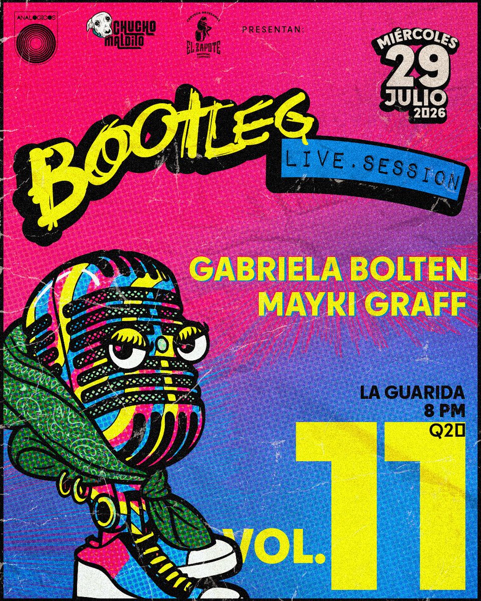 bootleg_gt's tweet photo. Vol.11

Somos Bootleg y les traemos nuestro 11vo. live session, el cual se llevará a cabo este miércoles 29 de julio a las 8:00pm en La Guarida (Via 3, 3-43 zona 4. Este nuevo live session trae al escenario la presentación en vivo de Gabriela Bolten y Mayki Graff.

Donación Q20 https://t.co/YWVwJ7ujdn