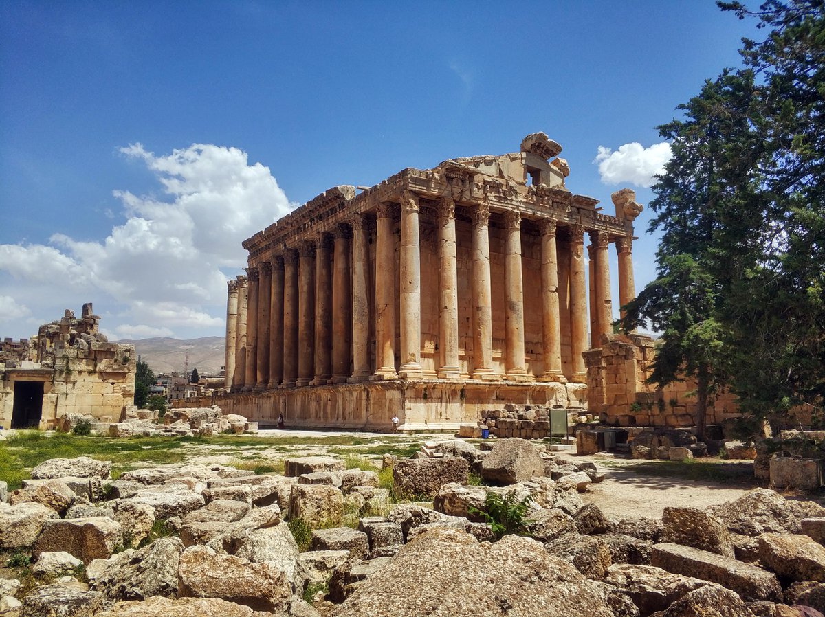 Daily_Hist01's tweet photo. 🏺The largest Roman temple ever built stood far beyond Italy, deep in Lebanon’s Beqaa Valley. 

Built atop an ancient Phoenician shrine to the storm and sun god Baal, the Temple of Jupiter at Baalbek was largely completed around 60 AD during the reign of Nero, with expansions continuing through the rule of Caracalla. 

At its peak, the structure reached over 110 feet in height equivalent to a 10-story building. 

Its towering columns remain widely considered the tallest classical pillars ever erected in the Roman Empire, easily dwarfing those of the Pantheon and the Roman Forum.