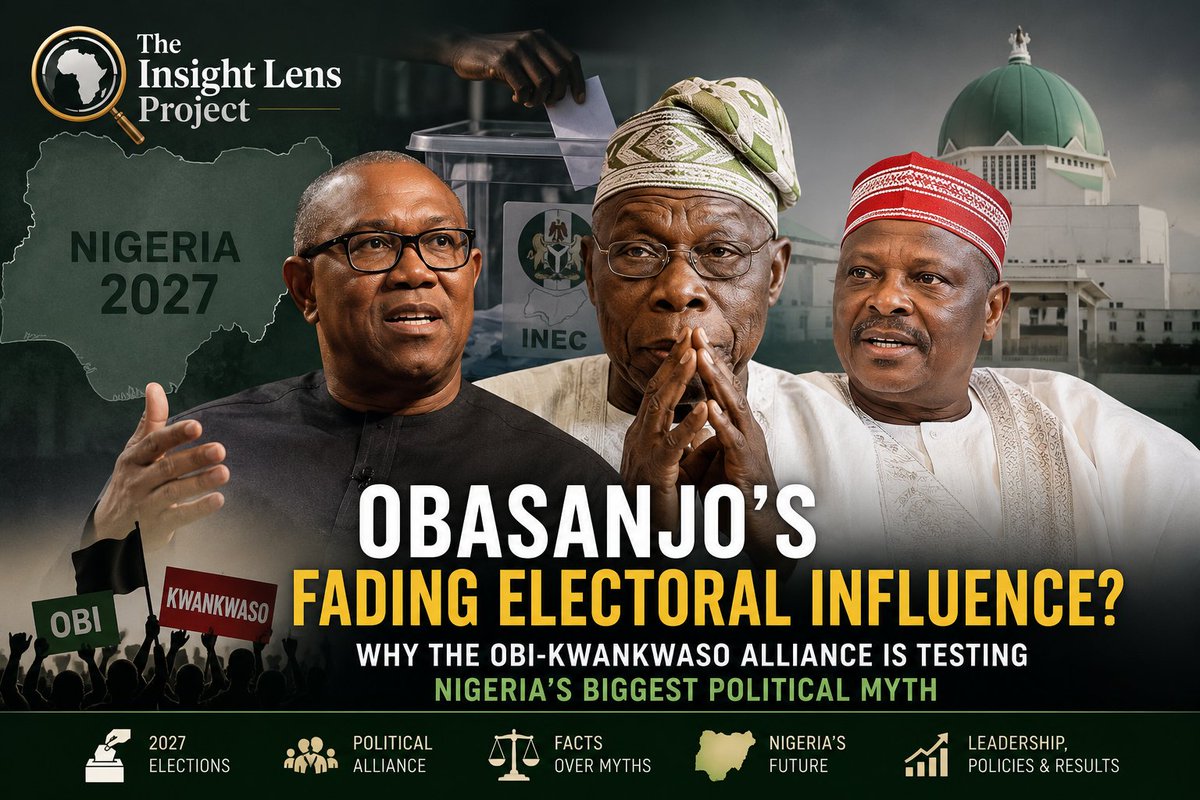adebamiwamike's tweet photo. *Obasanjo's Fading Electoral Influence? Why the Obi-Kwankwaso Alliance Is Testing Nigeria's Biggest Political Myth - https://t.co/TsDXWyGOuE*
The bigger question may not be whether Obasanjo influenced the coalition, but how much electoral influence...
https://t.co/ZRVE8vChkG https://t.co/9YfOhETXKR