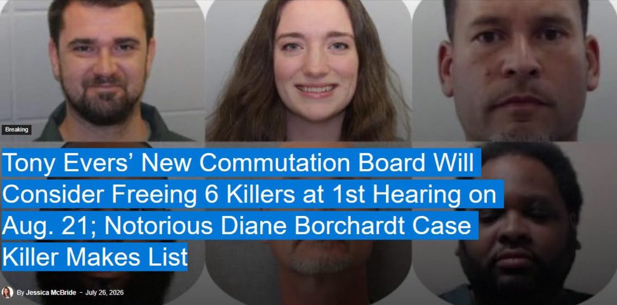 wisconsin_now's tweet photo. Gov. Tony Evers’ commutation board has officially scheduled its 1st hearing – and half of the 12 inmates being considered for release are killers, Wisconsin Right Now has learned. One is a double murderer. They include a man convicted in the notorious Diane Borchardt case; a woman who shot her boyfriend to death in front of a baby; a double murderer of an elderly woman and her son; and a man who killed a Greendale businessman who was stopped at an intersection in a random shooting fueled by the movie 'Menace II Society.'

The public hearing notice indicates that the board’s deliberations will occur in closed session, shielded from public scrutiny. 

#breaking #breakingnews #wisconsin