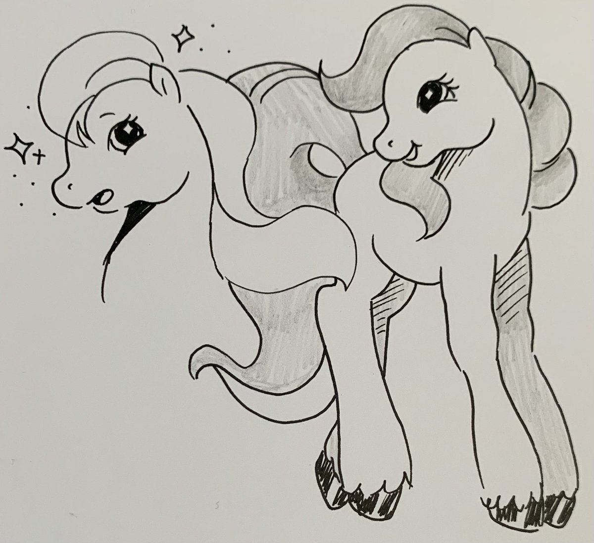 afrayedfox's tweet photo. Mlp g2 style drawings. These were done like two months ago. #Mlpart https://t.co/siJClXEEdK